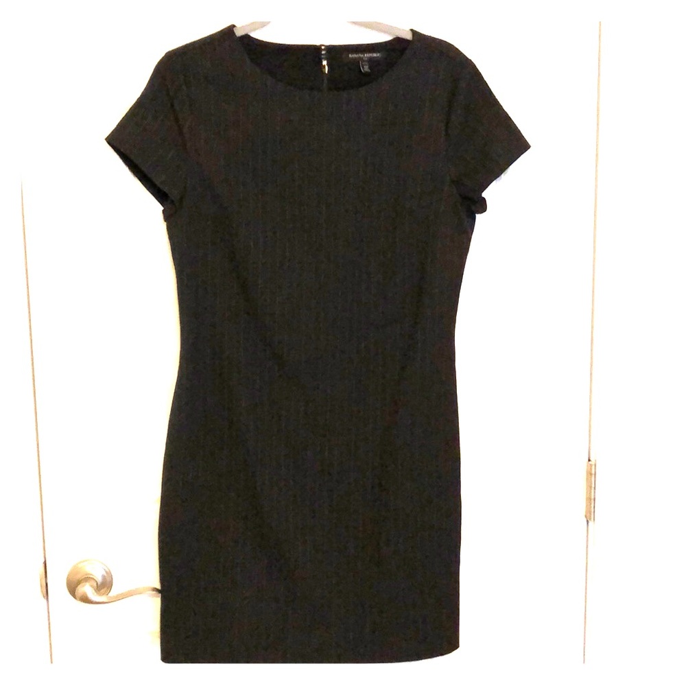Banana republic dark grey pinstripe dress